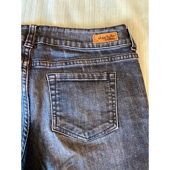 Charlotte Russe Low Rise Flare Jeans 8R Dark Wash Y2K Boho Chic Retro Denim - Picture 5 of 8